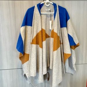 Sandro Nyla Colorblock Wool Poncho / Cape